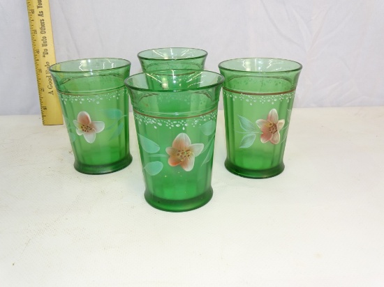 4 PC NORTHWOOD TUMBLERS 4 1/2" "PRETTY PANELS"