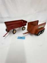2 PRESSED STEEL FARM TRAILERS