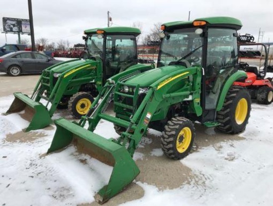 83457- JD 3720 TRACTOR, CAH, MFWD, DSL, W/300 CX LOADER, HYDRO, 3PT, PTO, 861 HRS SHOWING
