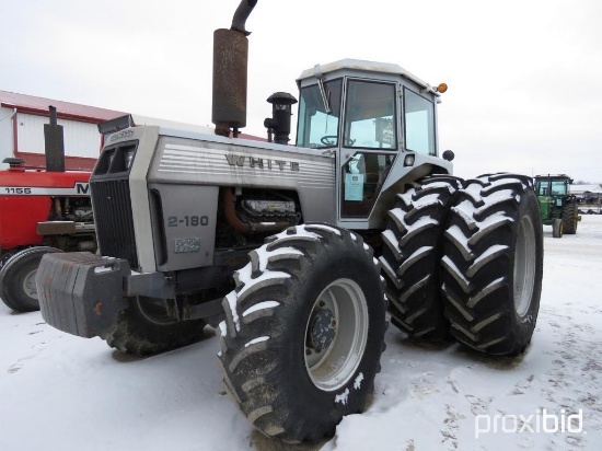 92480- WHITE 2-180 TRACTOR, MFWD, CAT3208 ENGINE, CAH, FRONT WEIGHTS, 3PT, PTO, 2 HYDRAULIC, 4851
