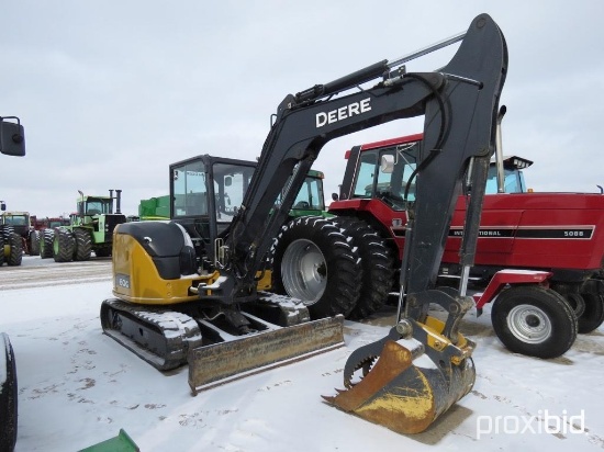 92551- DEERE 60 G EXCAVATOR W/FRONT BLADE, CAH, 366 HRS SHOWING