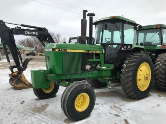 92592- JD 4455 TRACTOR, 2WD, CAH, FRONT WEIGHTS, 3PT, PTO, 2 HYDRAULIC, 6731 HRS SHOWING
