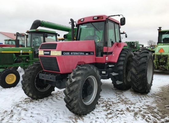 92640- CASE IH 7110 TRACTOR, MFWD, W/HUB DUALS, ORIGINAL, 3PT, 2 PTO, 3 HYDRAULIC, 6376 HRS SHOWING