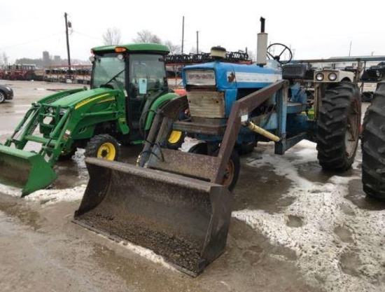 92753- FORD 5000 TRACTOR W/LOADER, 3PT., PTO, DIESEL, NARROW FRONT, 4271 HOURS SHOWING