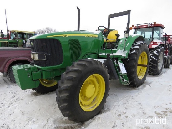 92759- JOHN DEERE 6715 TRACTOR, OPEN STATION, MFWD, FRONT WEIGHTS, POWER QUAD, 3PT., PTO, 2