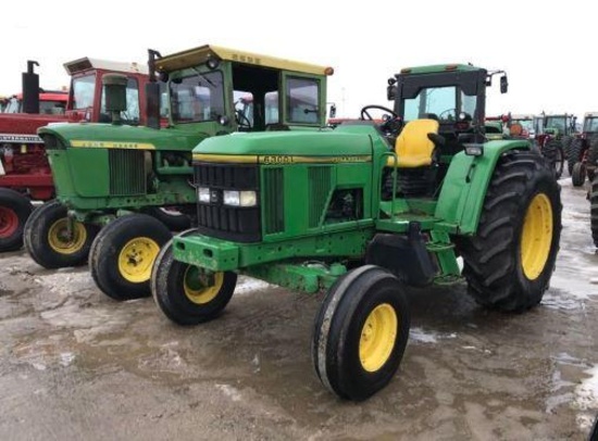 92760- JOHN DEERE 6300L TRACTOR, 2WD, OPEN STATION, POWER QUAD, 3PT., PTO, 2 HYDRAULIC, 9200 HOURS