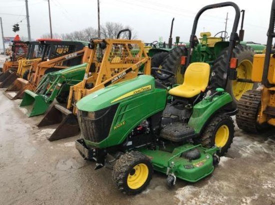 92850- JOHN DEERE 1023E COMPACT TRACTOR, OPEN STATION, HYDRO, LOADER PREP, ROPS, MFWD, AUTOCONNECT