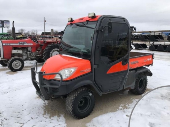 92933- KUBOTA RTV 1100, CAB, DSL, 4X4, BRUSH GUARD, 931 HRS SHOWING
