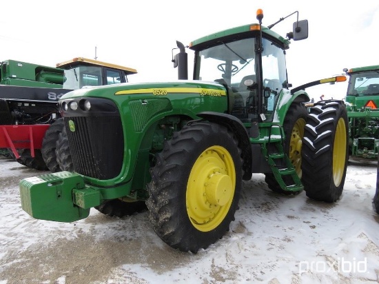93048- JOHN DEERE 8520 TRACTOR, MFWD, CAB AIR/HEAT, FRONT WEIGHTS, FRONT FENDERS, REAR WEIGHTS,