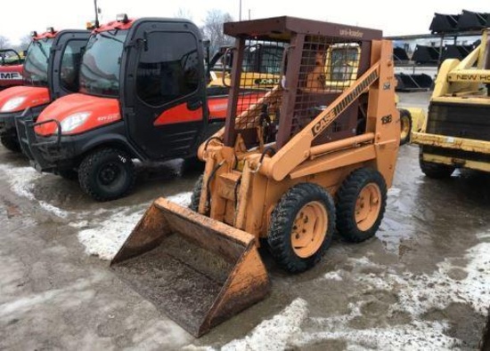 93080-CASE 1818 SKID STEER, GAS, OPEN STATION, 383 HOURS SHOWING