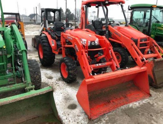 93081- KUBOTA B3350SU TRACTOR, LA 534 LOADER, HYDROSTAT, OPEN STATION, ROPS, R4 TIRES, DIESEL, MFWD,