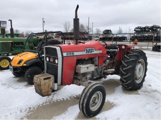 93763- MF 255 TRACTOR, DSL, 2WD, OS, 3PT, PTO, HYDRAULIC, 1541 HRS SHOWING, 1975 YEAR