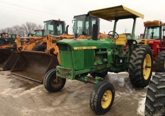 93927- JOHN DEERE 4000 DIESEL TRACTOR, OPEN STATION W/CANOPY, 16.9-34 TIRES, SIDE CONSOLE, 3PT.,