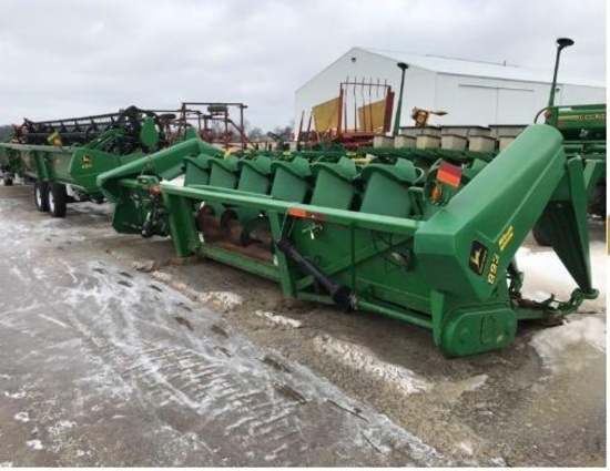 92768- JOHN DEERE 893 8 ROW 30" CORN HEAD, HYDRAULIC DECK PLATES, DOUBLE DRIVE, SINGLE POINT HOOKUP,