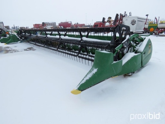 93065- JOHN DEERE 635F GRAIN HEAD, 35' FORE/AFT, FULL FINGER AUGER, SINGLE POINT HOOKUP, #738250