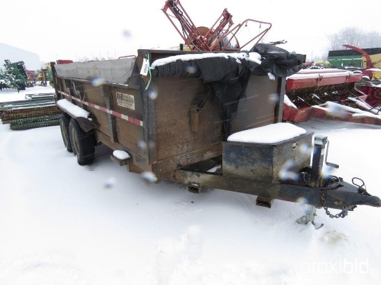 93084- TANDEM AXLE BUMPER PULL DUMP TRAILER, TARP