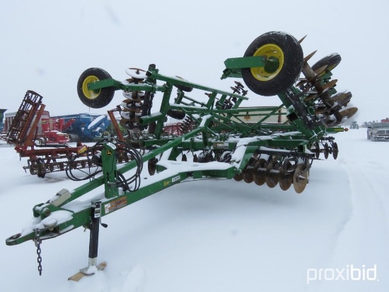 93094- JOHN DEERE 512 9 SHANK FOLDING DISC RIPPER, ROCK FLEX, WALKING TANDEM, NICE!
