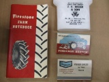 85455 Firestone notebook, Ferguson matches, JA Miller and Son salt/ pepper shakers