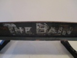 85720 The Bain wooden bench board wagon seat, excellent stenciling & lettering