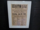 85173 Sale/ Auction Bill 1933 year, location, Syracuse, IN