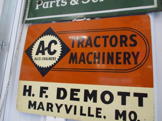 85384 - AC Tractors, single- sided metal, HF Demott, Maryville, MO 24 X 18