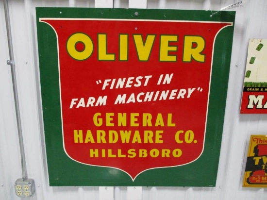 85400 - Oliver General Hardware Co. Hillsboro, double, tin 40 X 40