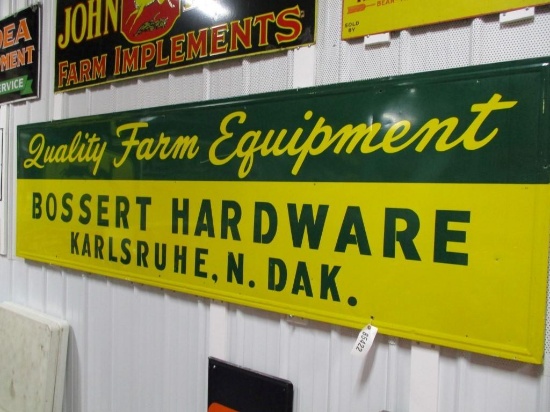 85422 - Quality Farm Equipment. Bossert Hardware , Karlsruhe, ND single- sided, metal 34 X 114