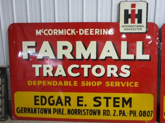 86673 - McCormick Deering Farmall Tractors Sign, Dependable Shop Service, Germantown Pike,