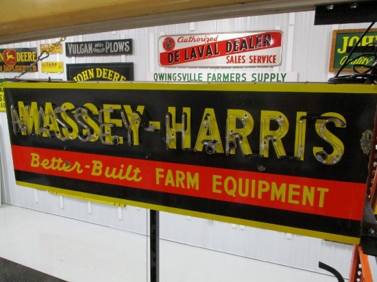 85377 - MH Farm Equipment double- sided, porcelain, neon, small style 22.5T X 70" L