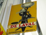 85389 - DeLaval Cream Separator Flange Sign, porcelain, double- sided 18 x 26