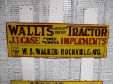 85420 - Wallis America Tractors, JI Case Machines W.S. Walker Rockville, MO, tin, embossed 27.5 X