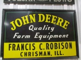 85417 - John Deere Quality Farm Equipment Francis C. Robinson, Chrisman, IL, single- sided, Tin, 72