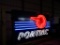 98896-PONTIAC, DOUBLE SIDED, NEON, PORCELAIN SIGN -RARE