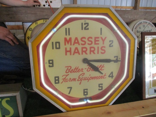 86274-MASSEY HARRIS GLASS CLOCK