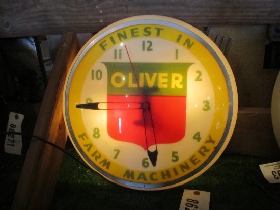 86287-OLIVER 'FINEST IN FARM MACHINERY' PLASTIC CLOCK