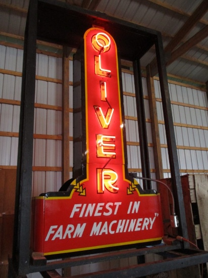 98905-OLIVER 'FINEST IN FARM MACHINERY' NEON SIGN