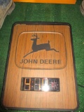 86292-JOHN DEERE 2 LEGGED, PLASTIC CLOCK