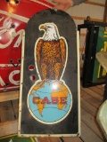 99118-CASE EAGLE SINGLE SIDED, NEON SHELL, PORCELAIN SIGN