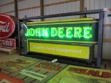 99127-JOHN DEERE DOUBLE SIDED, NEON, PORCELAIN SIGN