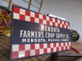 99130-MENDOTA FARMERS COOP METAL SIGN