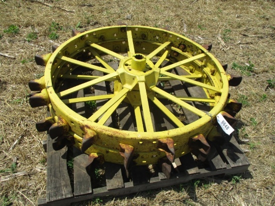 (2) JD B 10 SPLINE REAR STEEL WHEELS