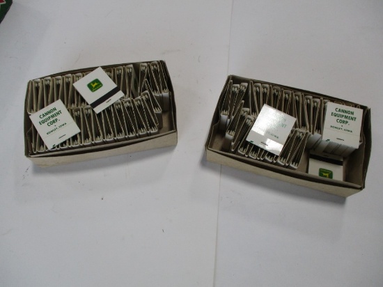 4197- (2) BOX OF ORIGNAL MATCH BOXES, CANNON EQUIPMENT, ROWLEY IA, 2 LEGGED DEER