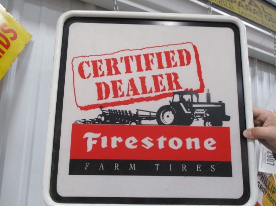 2908- 18" SQUARE LIGHTED FIRESTONE TIRE SIGN
