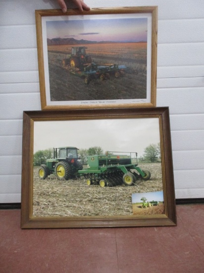 4839- 27" X 20" AND 20" X 18" FRAMED JOHN DEERE PICTURES