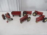 4906- (5) TRACTORS AND (1) WAGON DIE CAST TOYS