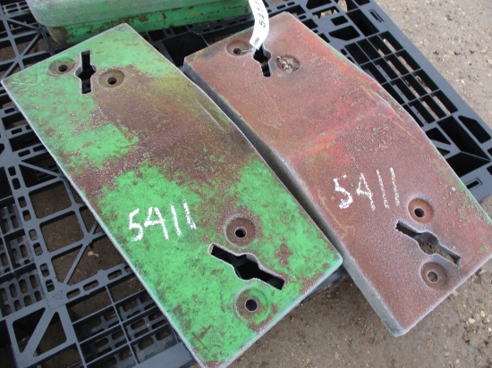 5411-(2) JD FRONT WEIGHTS, 2X THE MONEY