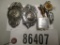 2- CAT PLAT PROTECTION BADGE, CAT KEYCHAIN, CAT LAPEL CLIP