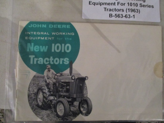 86582- 2 ITEMS 1960 JD INTEGRAL WORKING EQUIPMENT FOR THE NEW 1010 TRACTORS