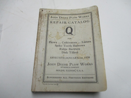 JD PLOW WORKS CATALOG, 1938 YEAR