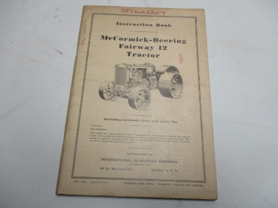 MCCORMICK DEERING FAIRWAY 12 MANUAL